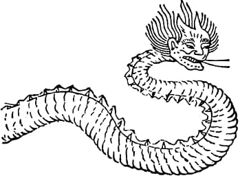 image of Chinese red-headed dragon god Gonggong