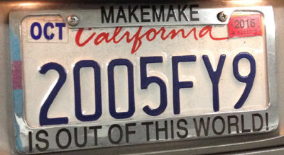 2005FY9 license plate
